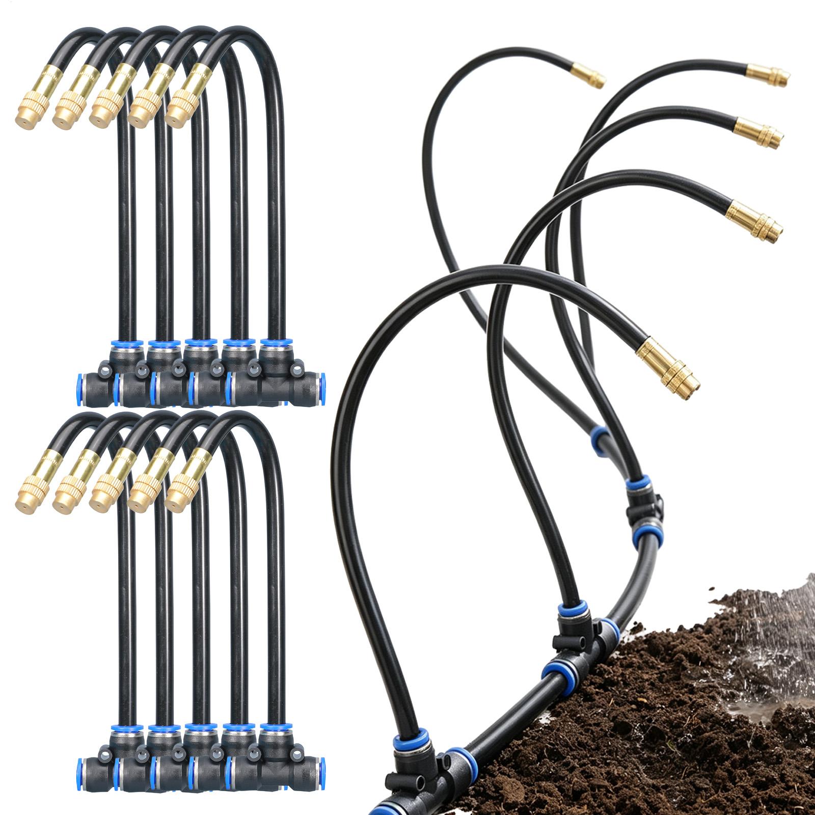 Nozzle Brass - Vernevelingsnozzles met T-connector, buigbare messing vernevelingssproeier,