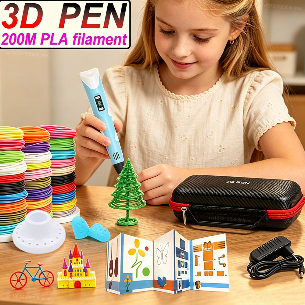 Pla Filament - Nieuwe 3D-pen voor kinderen met LCD-scherm,
