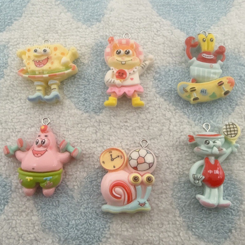 Resin - 10 stuks cartoonhars hangers, DIY sieraden